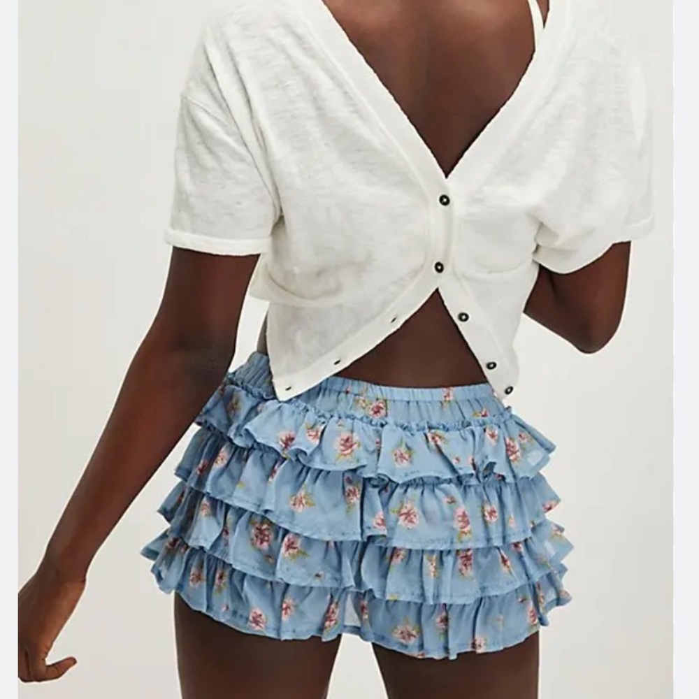 Free People Ruffle Up Bloomer Shorts - Picture 3 of 6